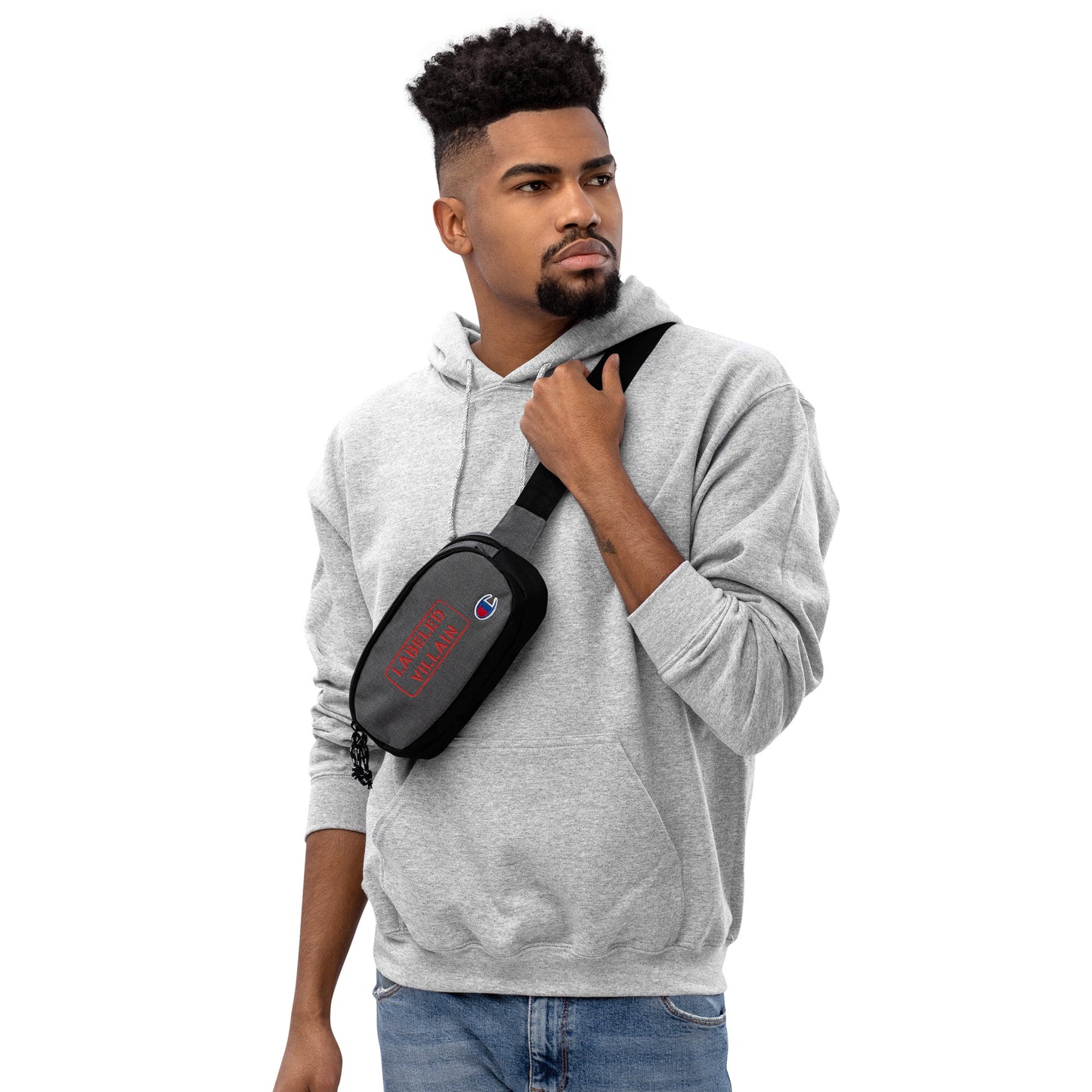 Labeled Villain Champion fanny pack