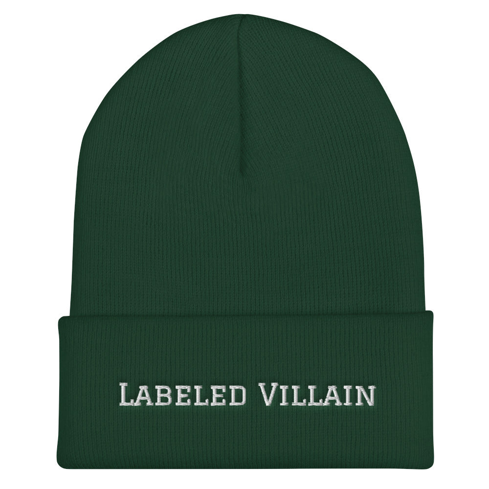 Labeled Villain Cuffed Beanie