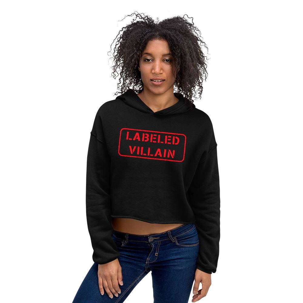 Crop Labeled Villain Hoodie - Hoodies